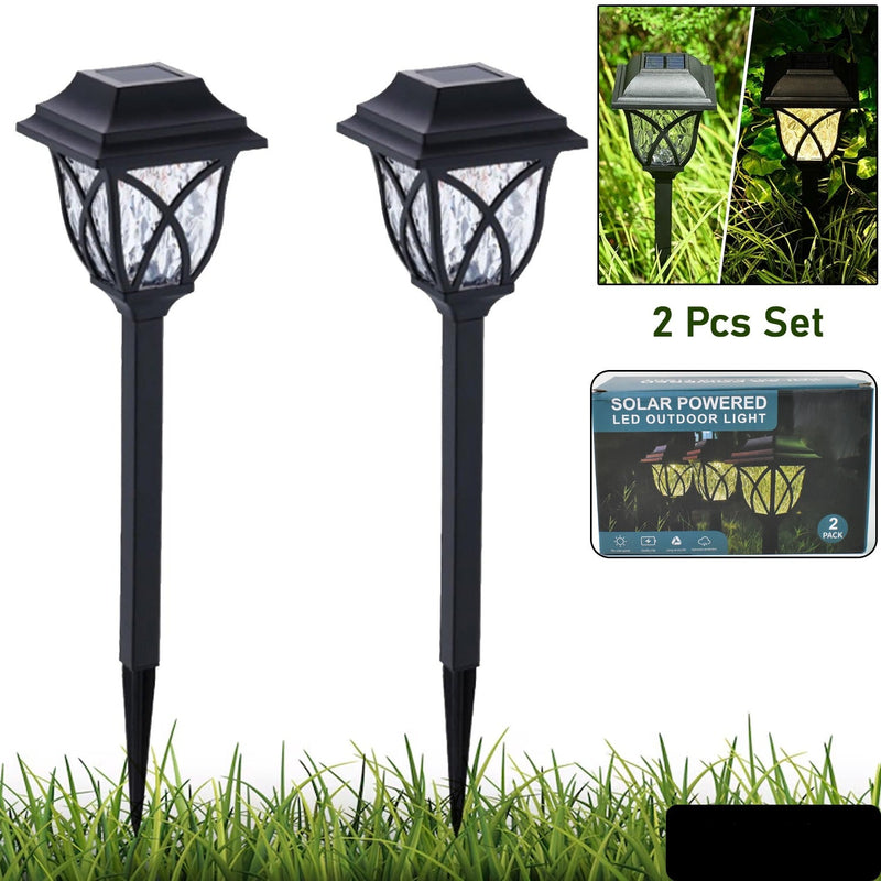 Solar Pathway Lights Outdoor Garden Lights (2 Pcs)