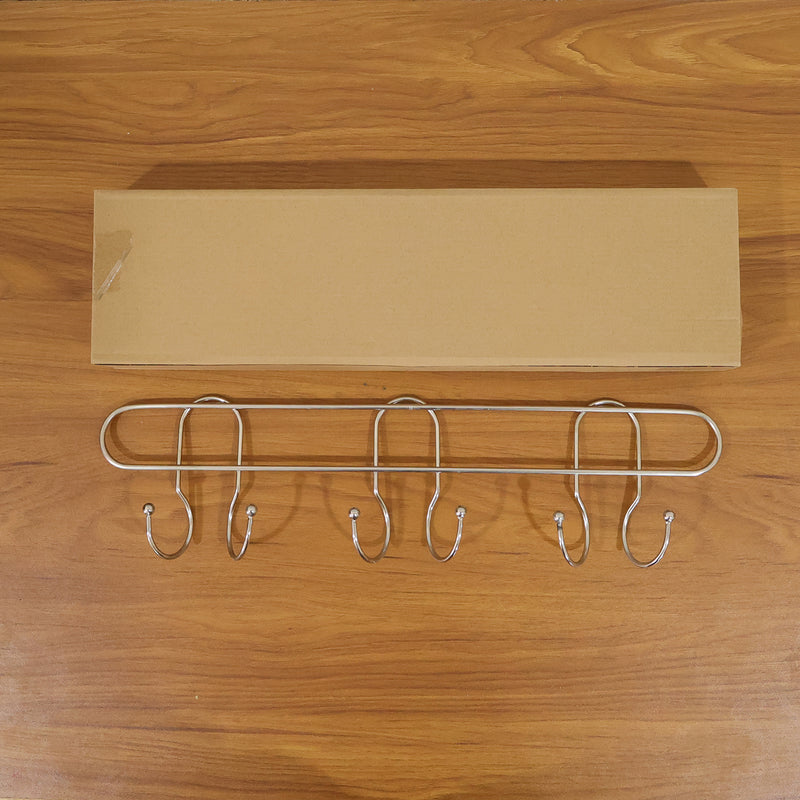 Premium Wall Mounted Metal Multi Hook Rack 1 Pc