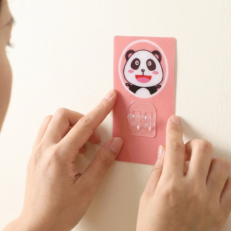 Cartoon Adhesive Plastic Wall Hook Self Stick Hanger Strong Hold Storage (1 Pc)