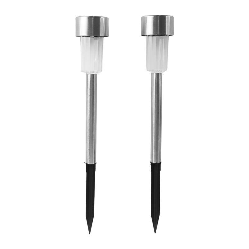 Solar-powered Stainless Steel Garden Pathway Lights 31x4 Cm (Set of 2)