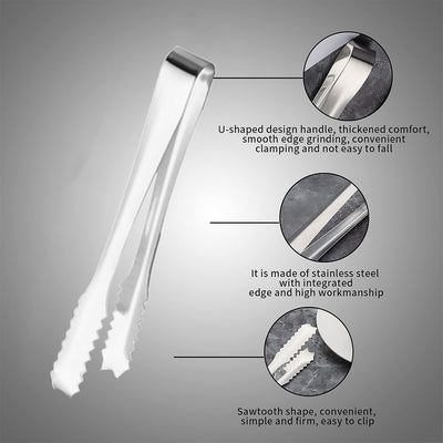 Stainless Steel Tong For Lifting Ice Cubes Sugar Cubes Serving Tongs (13 Cm 1 Pc)