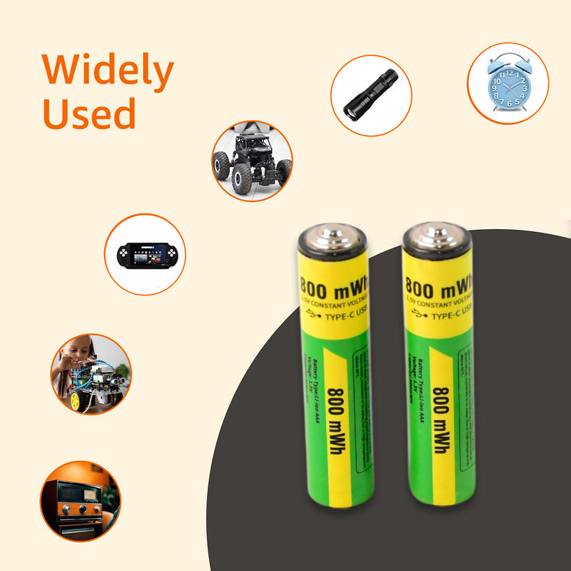 Rechargeable AAA Batteries With Recharging Cable (2 Batteries / 800 mAh)
