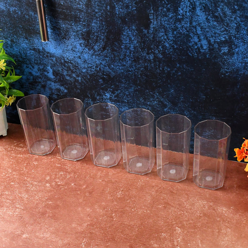 Metro Pattern Plastic Water Glasses