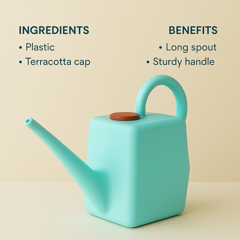 Plastic Gardening / Watering Can With Long Spout & Ergonomic Handle (2 Litre)