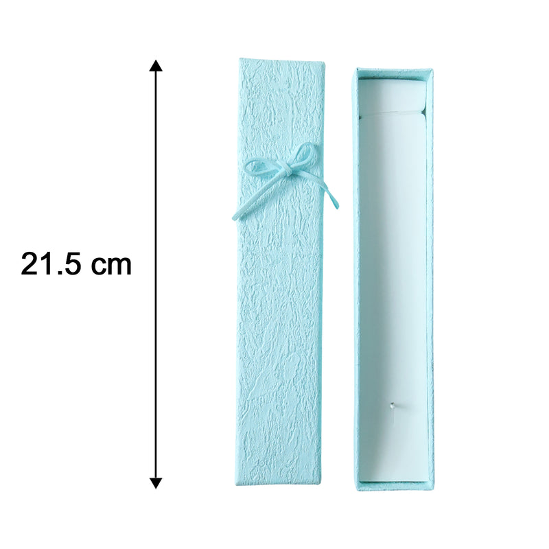Premium Long Rectangular Jewelry Gift Box With Elegant Ribbon (1 Pc)