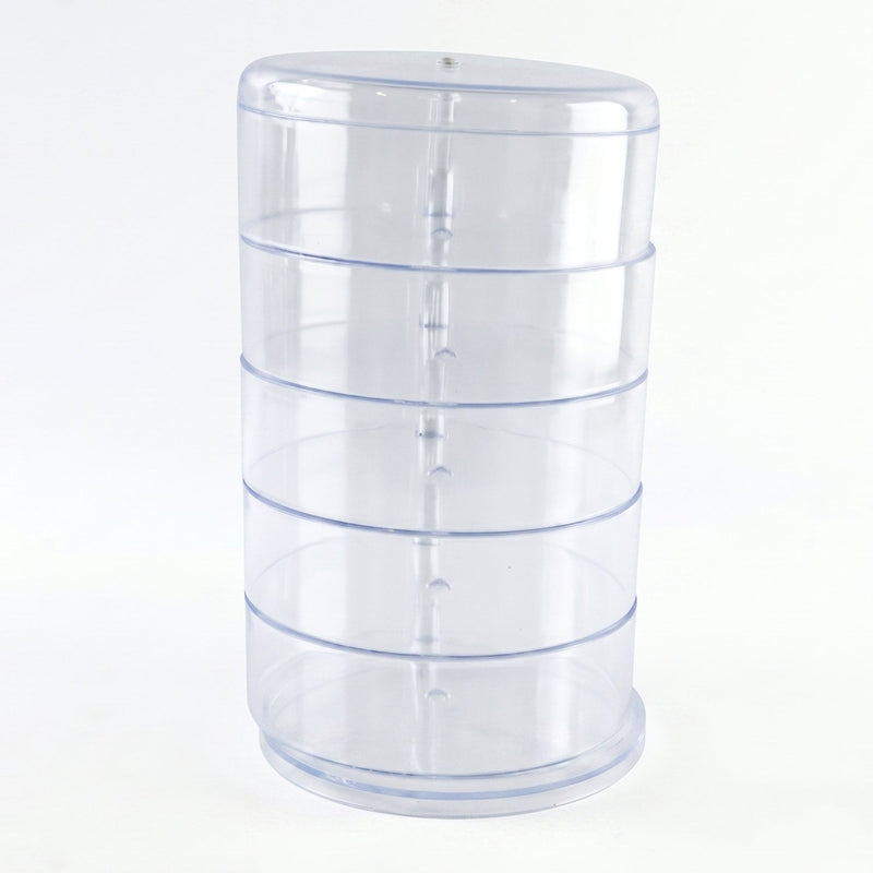 5 Layer Rotating Jewelry Storage Box Organizer For Rings Earrings Watches (1 Pc)