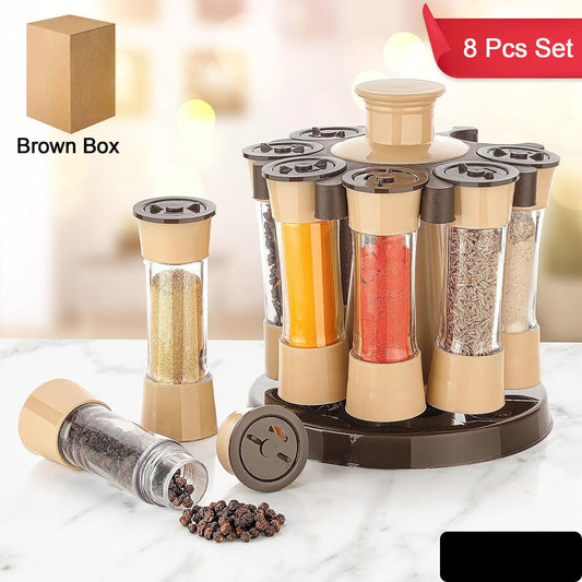 360 Revolving Spice Rack For Kitchen And Dining Table, 8 Spice Jars