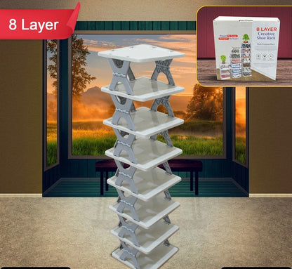 Smart Shoe Rack / Shoes Stand Foldable & Collapsible (8 Layer)
