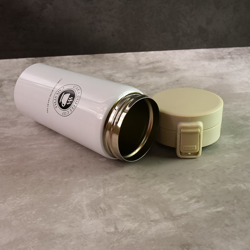 Stainless Steel Vacuum Insulated Coffee Flask With Flip Lock Lid (400ml  1 Pc)