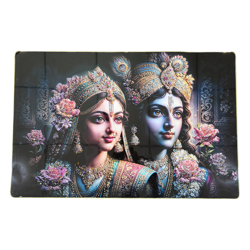 Premium Radha Krishna Royal Artistic Wall Frame (1 Pc 89x58 Cm)