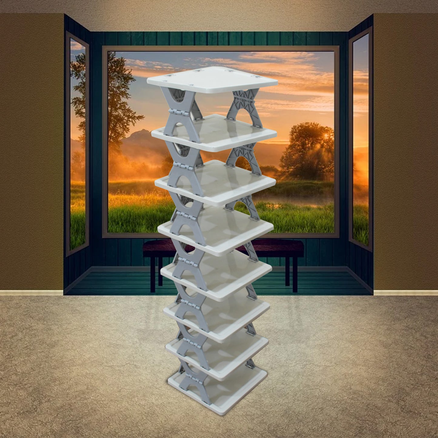 Smart Shoe Rack / Shoes Stand Foldable & Collapsible (8 Layer)