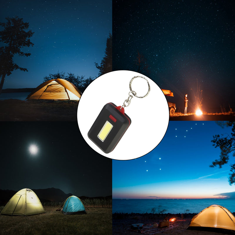 LED Keychain COB Light With Hook & Loop Sticker, 3 Light Modes