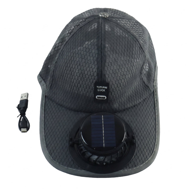 Solar Powered Cooling Fan Cap Rechargeable Baseball Sun Hat For Outdoor (1 Pc)
