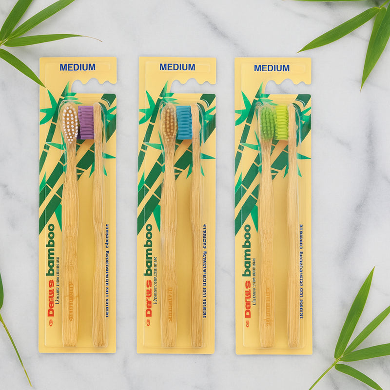 Eco-friendly Bamboo Toothbrush Twin Pack (12 Packets  24 Pieces)