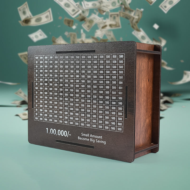 Wooden Money  Piggy Bank Money Box (1 Pc  Pen Not Included)