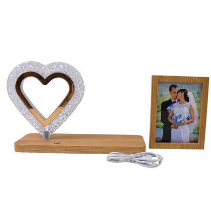 Heart Shape Crystal LED Night Lamp & Photo Frame