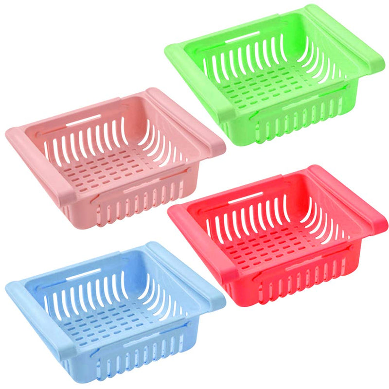 Adjustable Multi Colour Tray With Extra Storage, Pack Of 4 Tray