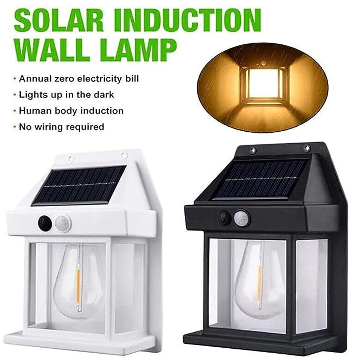 Solar Wall Lights Lamp With 3 Modes Motion Sensor Waterproof Exterior Lighting With Clear Panel 2PC (BUY 1 GET 1 FREE Onam Sale Price - Prepaid Only)