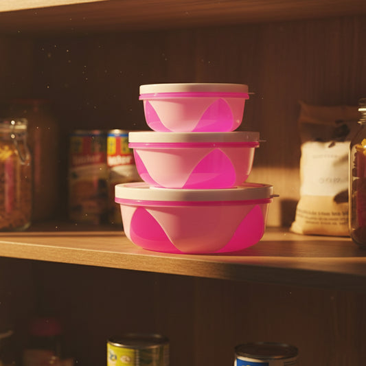 Apple Set Of 3 Plastic Storage Containers (1 Pc)
