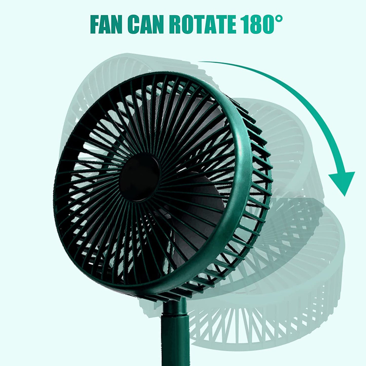 Telescopic Electric Desktop Fan, Height Adjustable Foldable & Portable