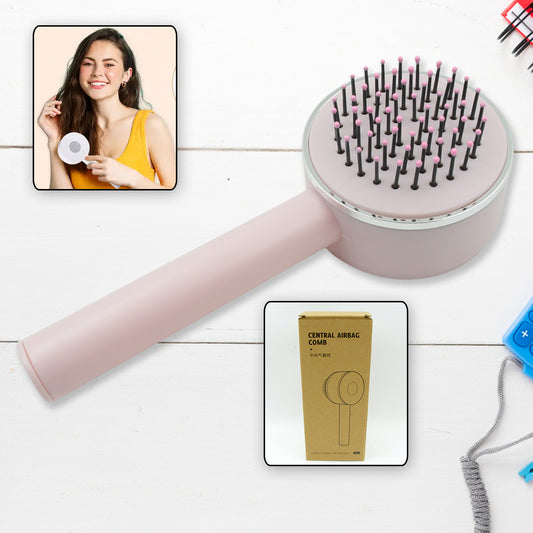 Massage Comb With Long Handle, Detangling Self-cleaning Hair Brush