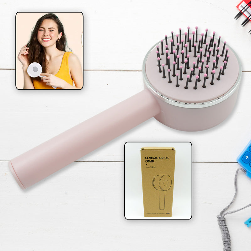 Massage Comb With Long Handle, Detangling Self-cleaning Hair Brush