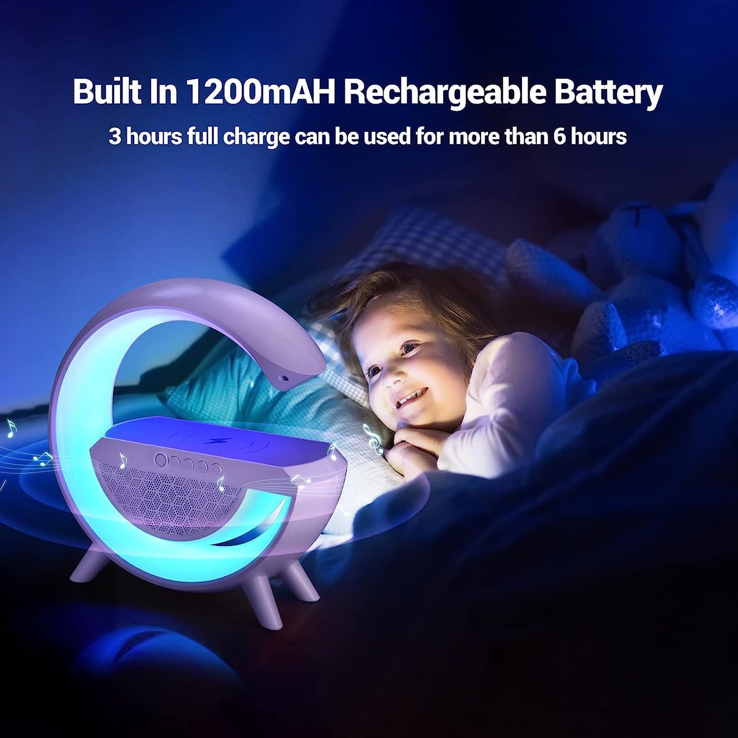 Multifunction LED Night Lamp With Bluetooth Speaker & Wireless Charging