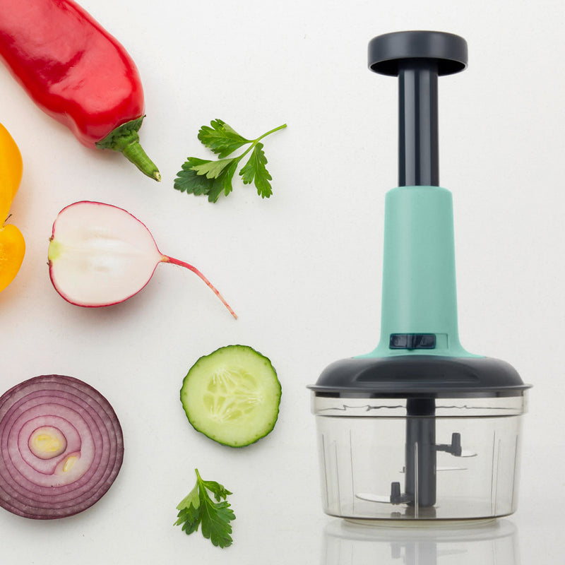 5902 Push Chopper Manual Food Chopper And Hand Push Vegetable Chopper Cutter Mixer Set For Kitchen With 3 Stainless Steel Blade.