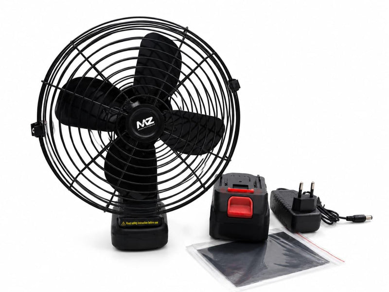 Lithium Battery Fan 48V Portable – Metal Blades, Low Noise