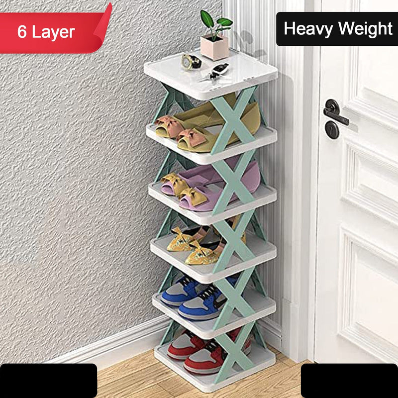 6 Layer Foldable, Space Saving Shoe Organizer
