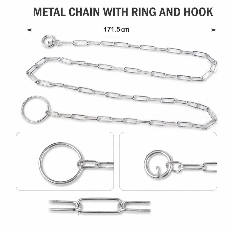 Stainless Steel Heavy Duty Dog Chain Leash For Tying And Walking Pets (67 Inch)