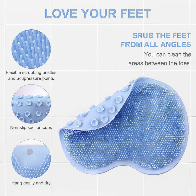 Silicone Bath Massage Cushion With Suction Cup / Shower Foot Scrubber Bathroom Mat