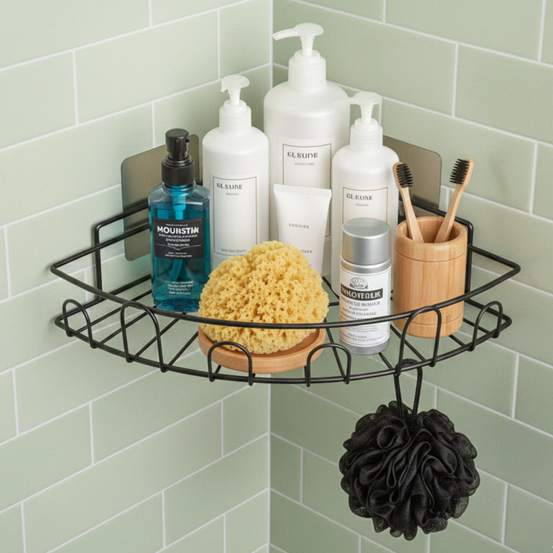 Wall-mounted Corner Bathroom Storage Rack (1 Pc)