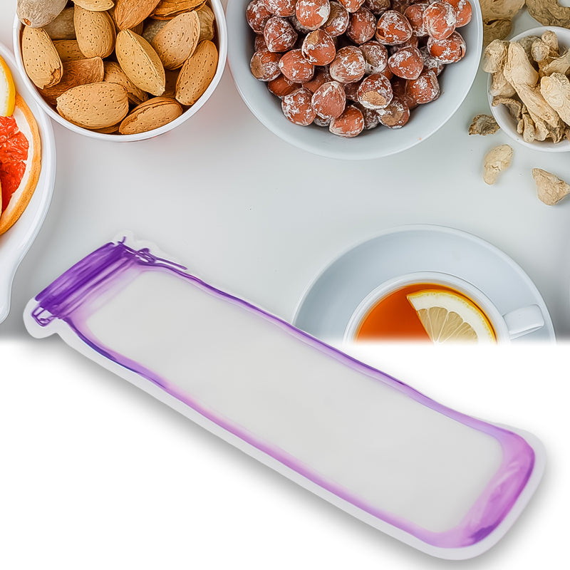 Bottles Shape Ziplock Food Storage Bag, Reusable (500 ml)