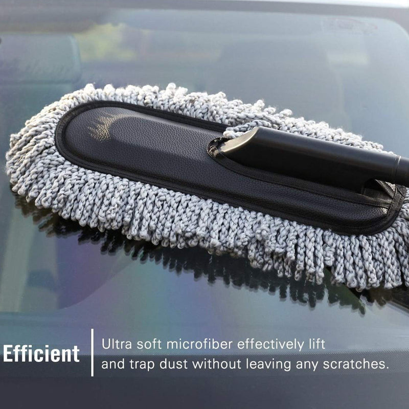 Multipurpose Microfiber Wash Brush With Long Retractable Soft Non-Slip handle For Car / Home