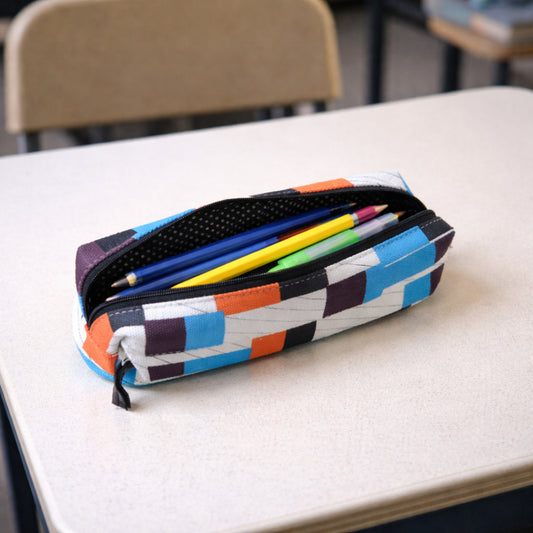 Multipurpose Printed Zipper Pencil Pouch Organizer For Students (1 Pc)