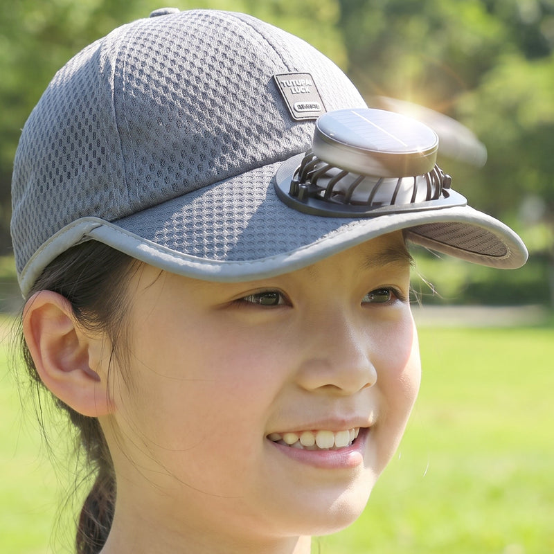 Solar Powered Cooling Fan Cap Rechargeable Baseball Sun Hat For Outdoor (1 Pc)
