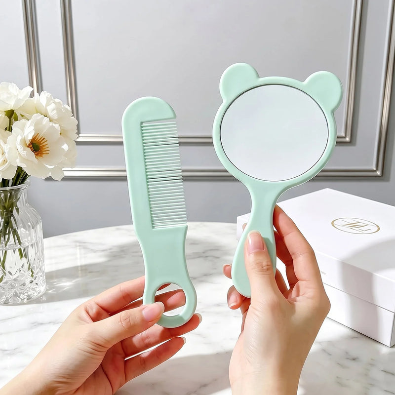 Comb And Mirror 2 In 1 Grooming Kit Cute Handheld Vanity Set For Girls (1 Set)