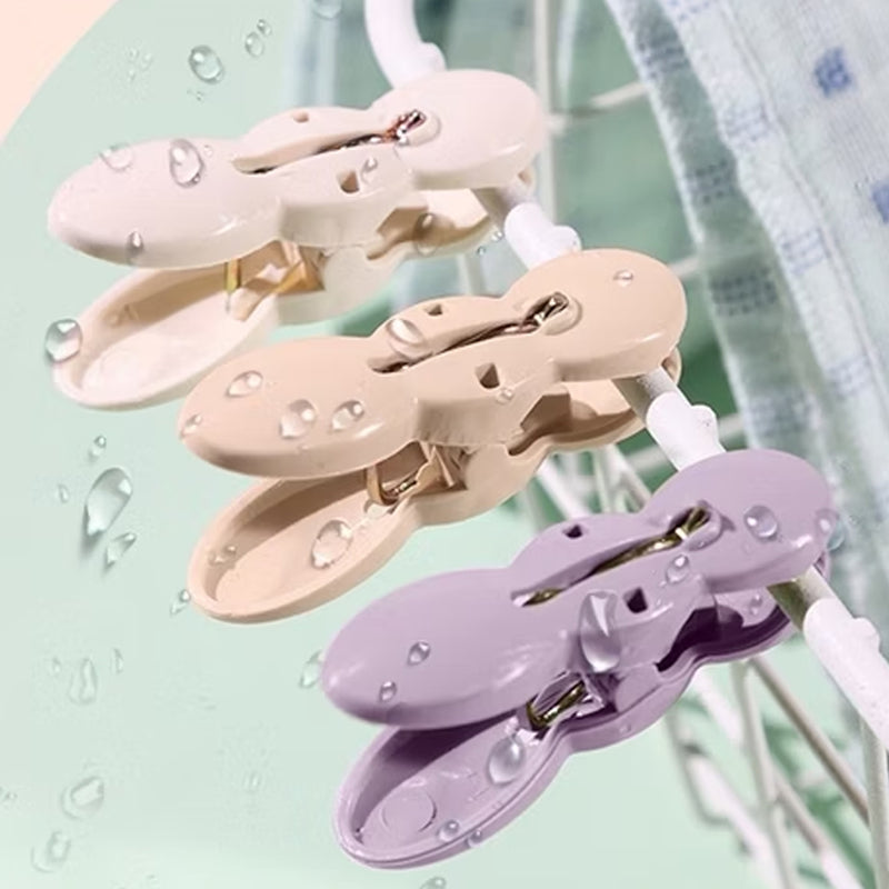 Clothes Drying Rope With Multipurpose Cloth Clips (1 Set)
