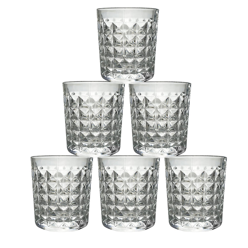Premium Crystal-style Glass Tumbler Set (6 Pc  210 Ml)