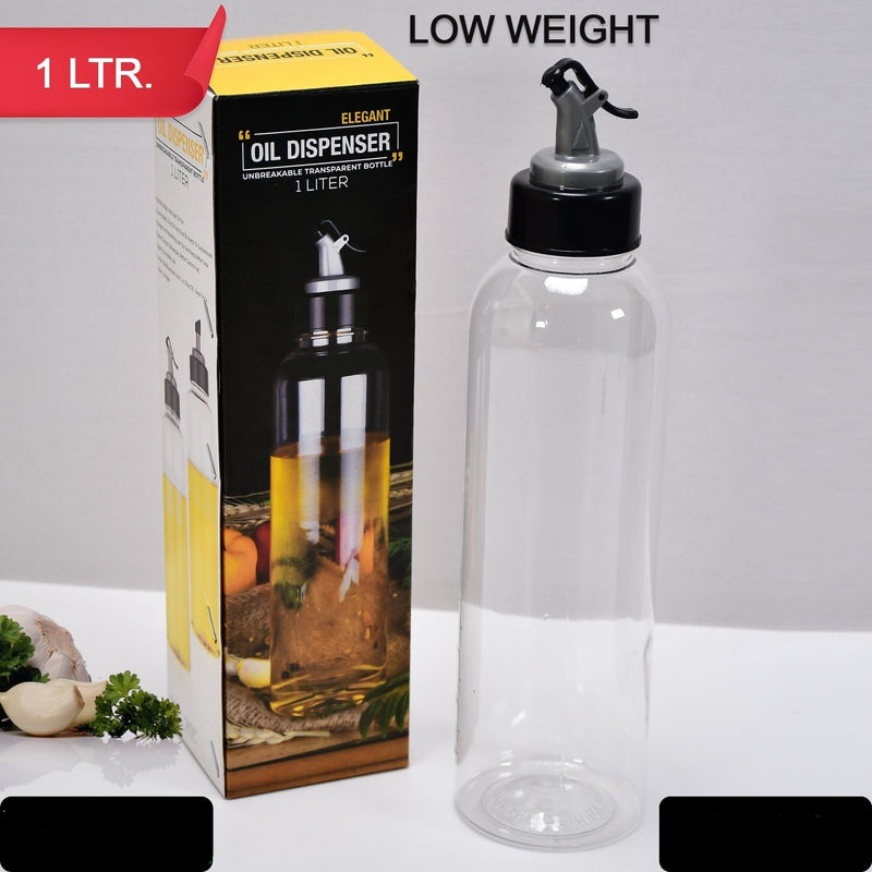 1ltr Oil Dispenser with Lid - Clear Drip Free Spout Controlled Use