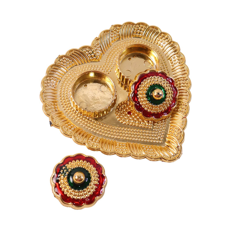 Heart Shape Kumkum Holder  Elegant Pooja Accessory For Festivals