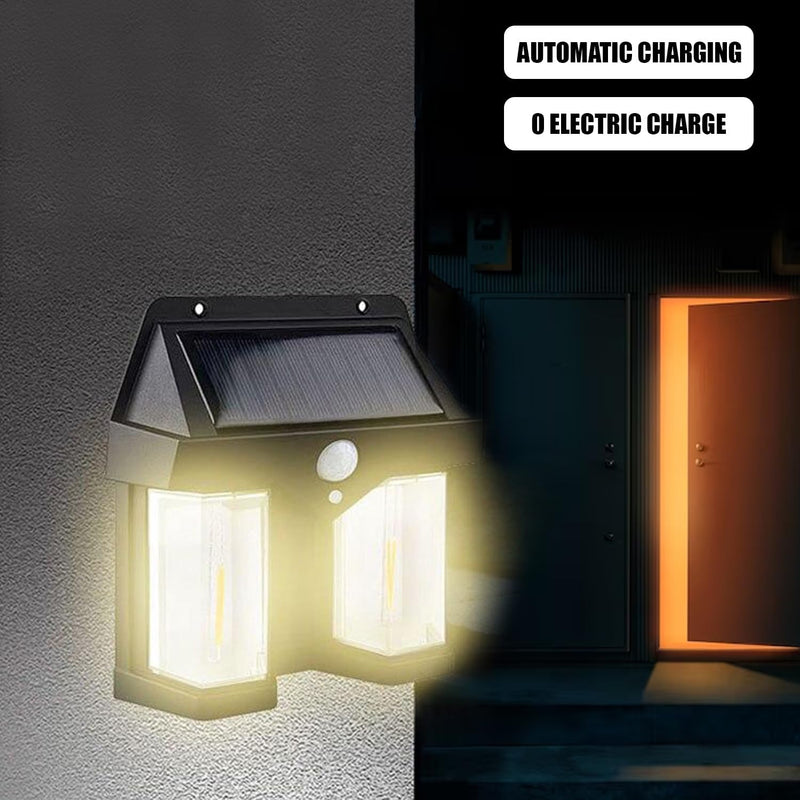 Outdoor Solar Wall Lamp  Waterproof High Quality Villa Garden Night Lamp Double Light (1 Pc)