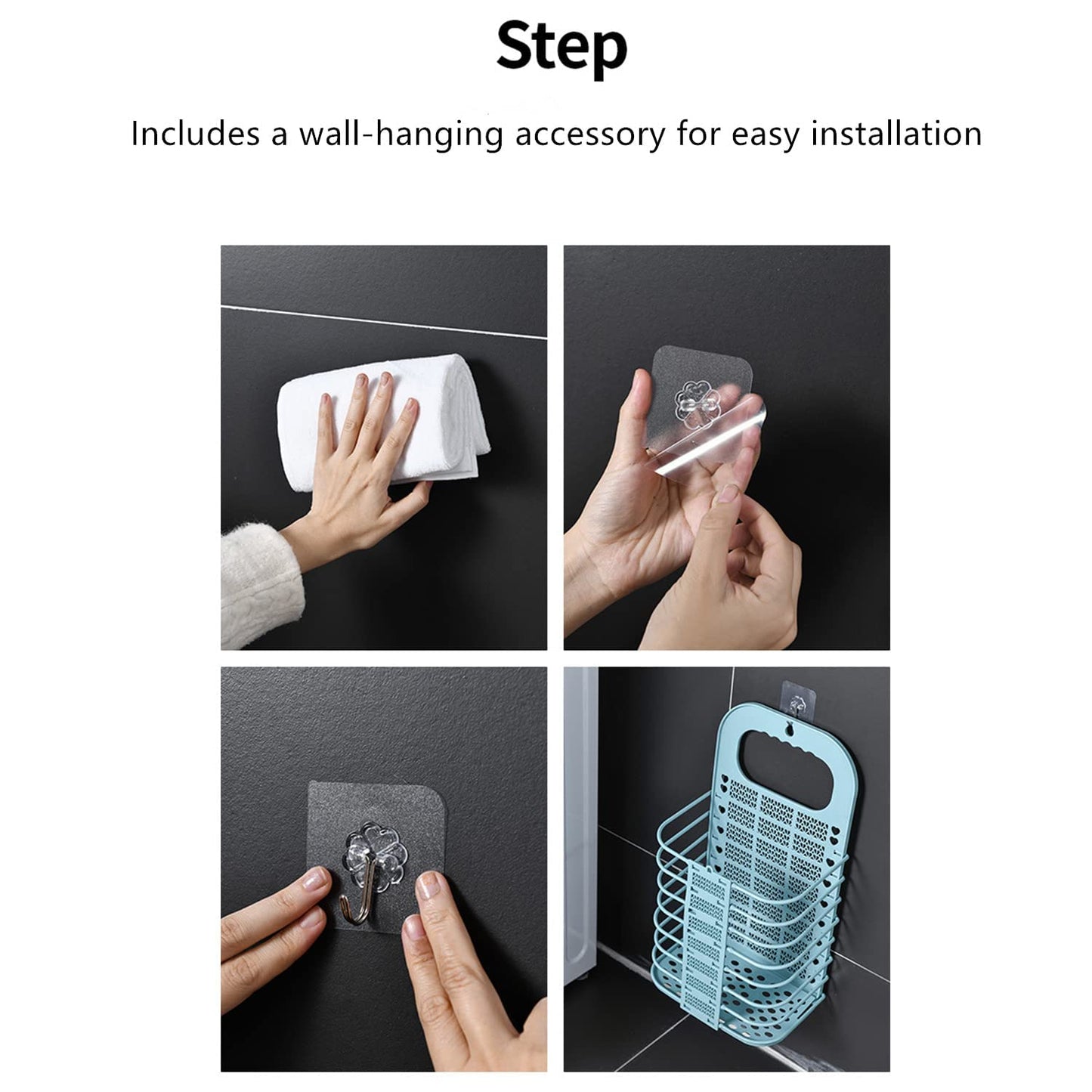 Wall Hanging Laundry Basket Clothes Hanger  For Laundry Washing Machine (1 Pc)