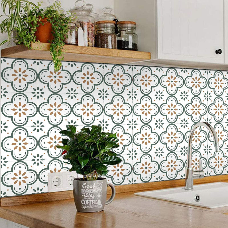 Backsplash Sticker For Kitchen / Bathroom, Detachable & Waterproof (8x8 Inch / 10 Pcs Set)