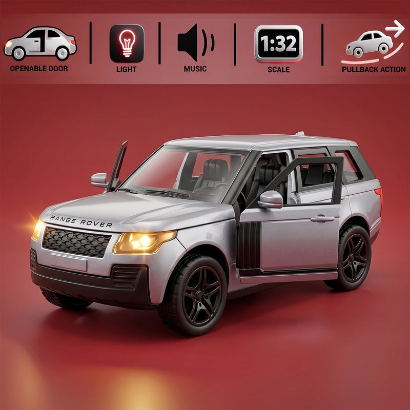 Light And Sound Metal Pull Back Car Toy Die Cast Suv Model For Kids (1 Pc)