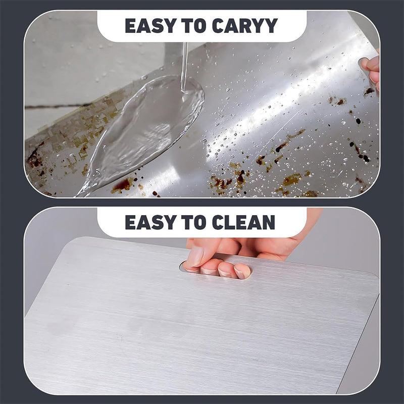 Stainless Steel Vegetable & Fruit Cutting / Chopping Board (31 x 20 Cm)