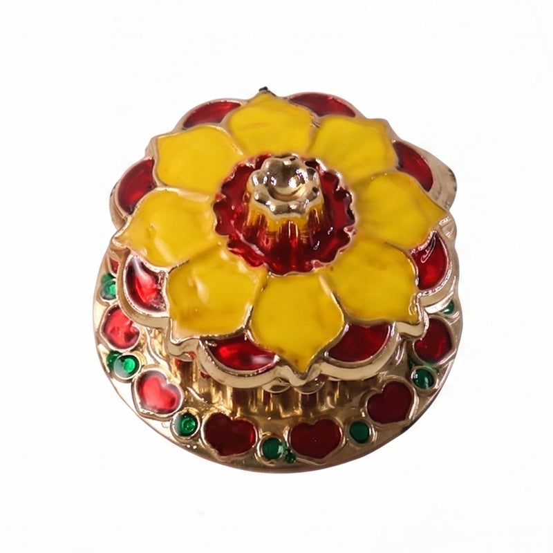 Decorative Golden Kankavati Kumkum Box Traditional Sindoor Holder Pooja (1 Pc)