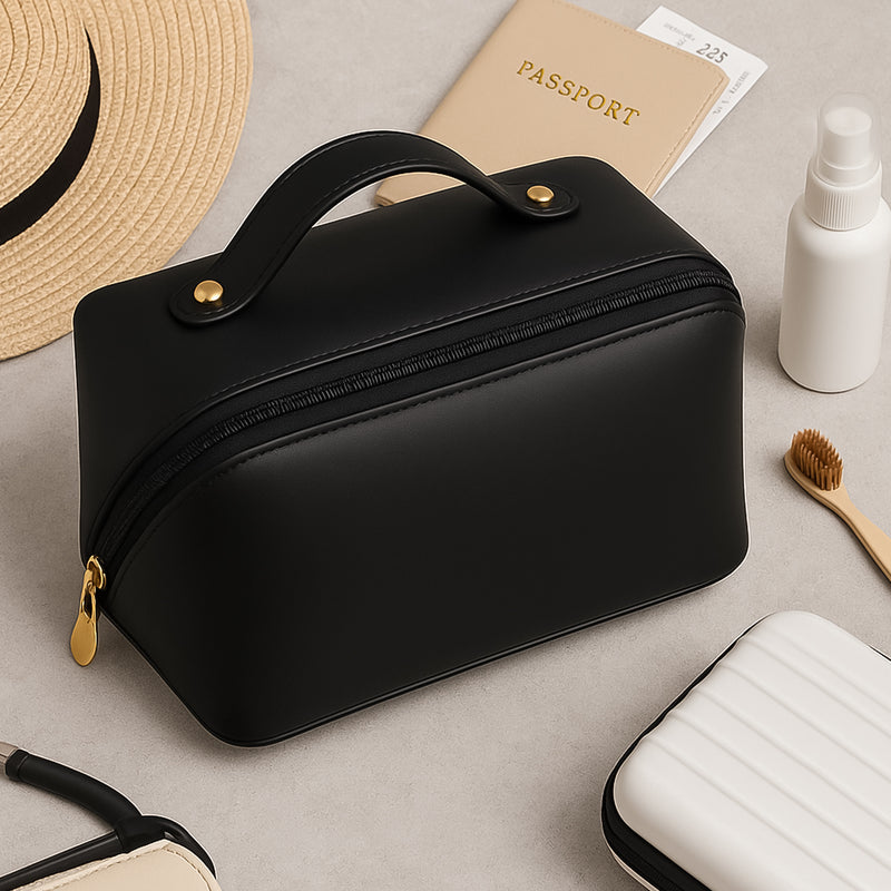 Travel Makeup / Toiletry Organizer Pouch With Zipper & Handle