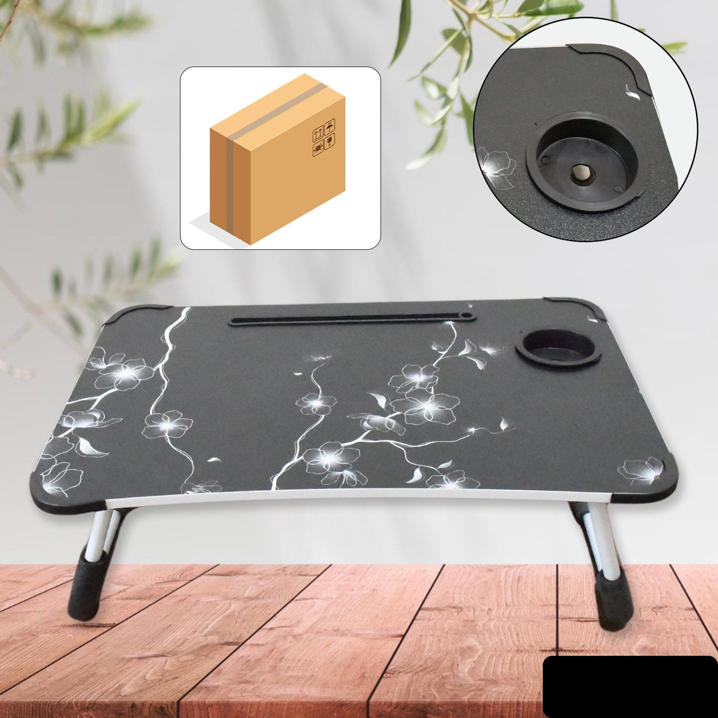 Laptop Table Foldable/Portable With Coffee Cup Slot